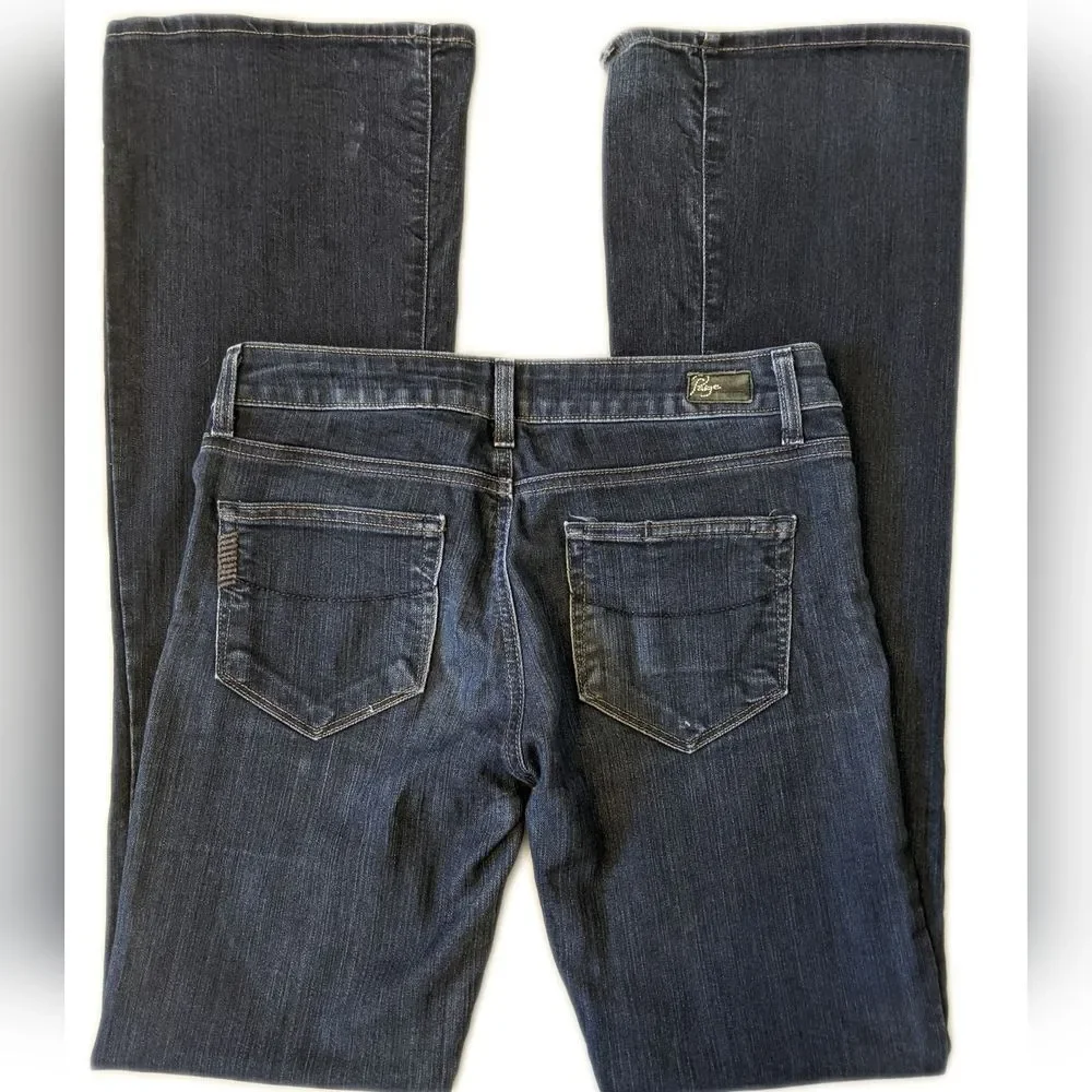 Paige Laurel Canyon dark blue wash Bootcut jeans, 80% cotton, sz 28
